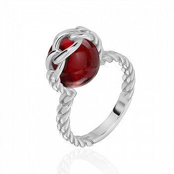 Серебряное кольцо с янтарем