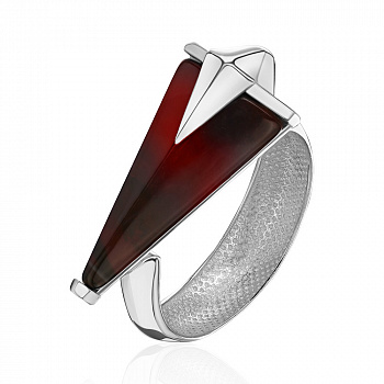 Серебряное кольцо с янтарем