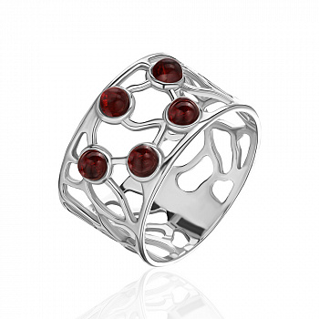 Серебряное кольцо с янтарем