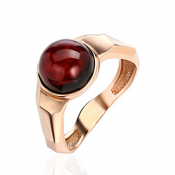 Серебряное кольцо с янтарем