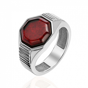 Серебряное кольцо с янтарем