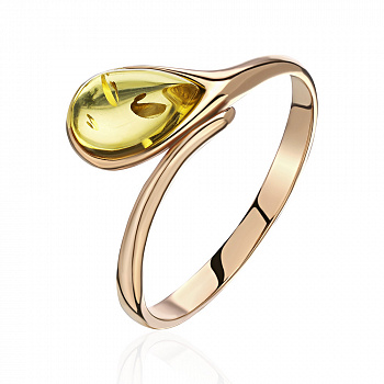 Серебряное кольцо с янтарем
